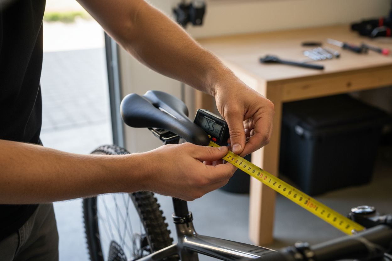 medición altura sillín bicicleta