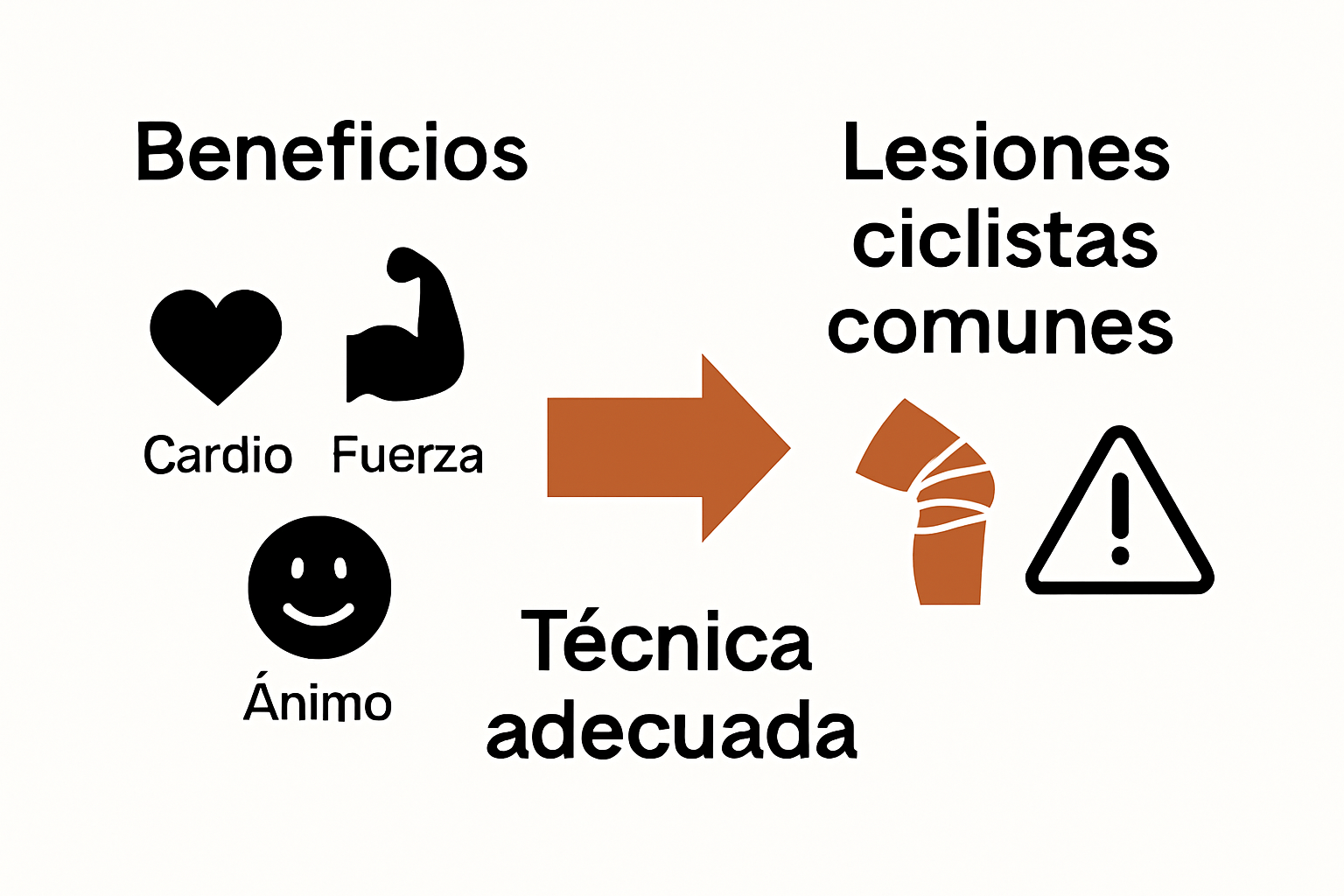 Infographic showing cycling benefits and common risks