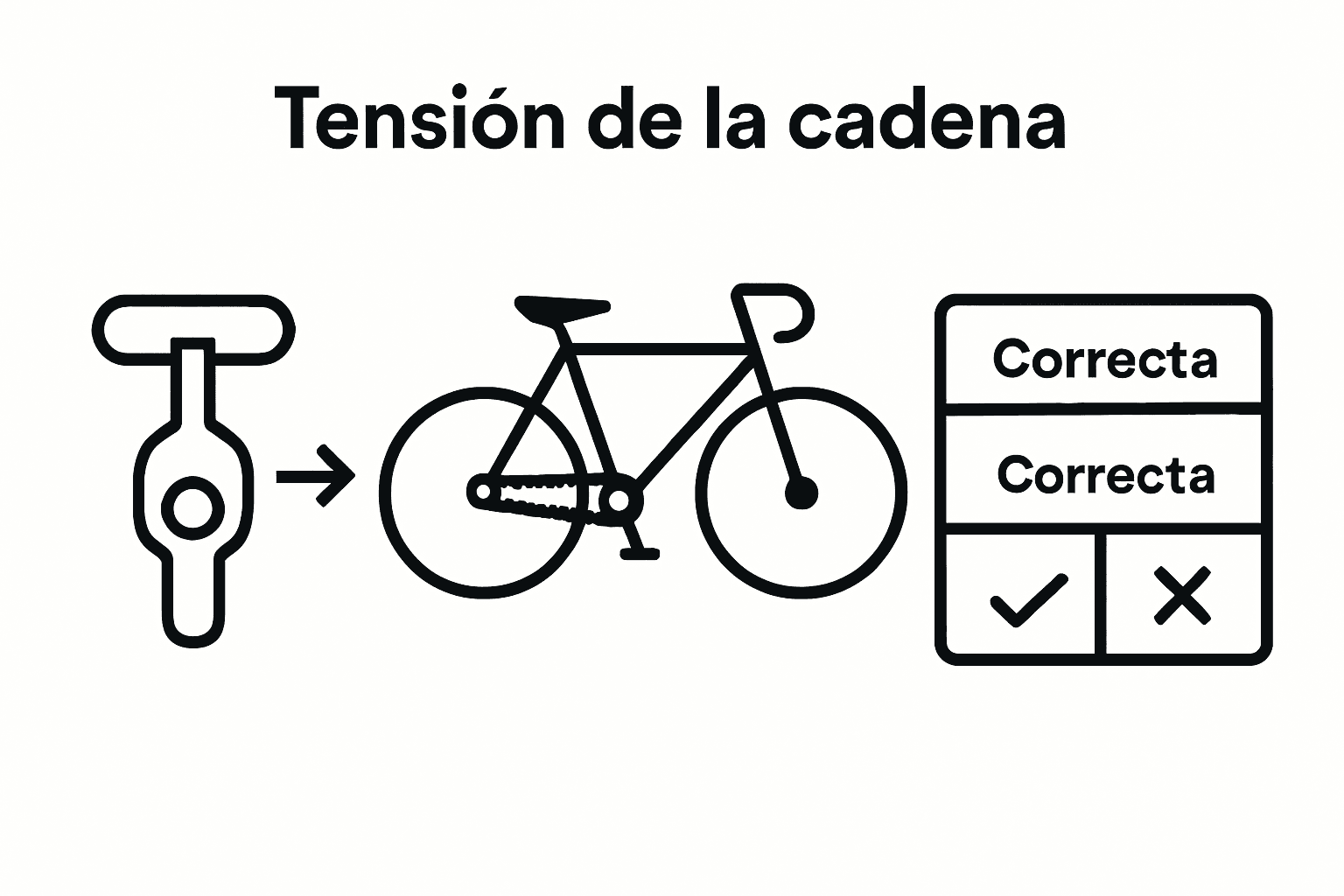 Infografía: pasos para ajustar la cadena de tu bicicleta