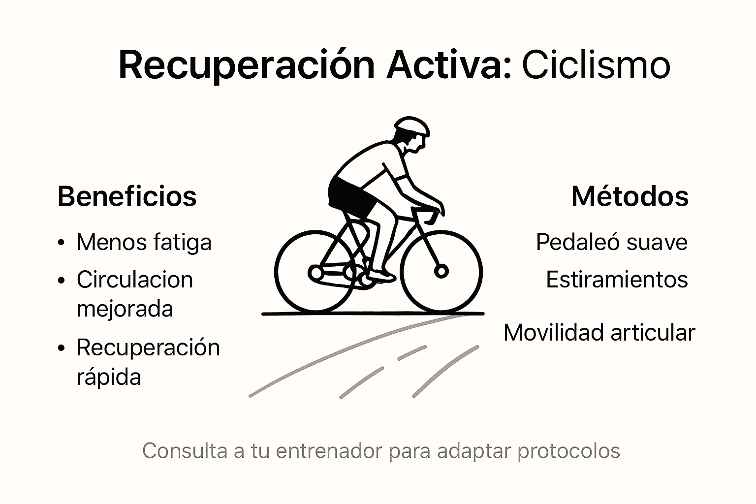 Guía visual sobre los principales beneficios de la recuperación en ciclismo y las mejores técnicas para lograrla