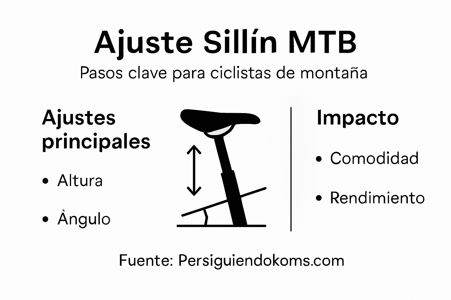 Guía visual para ajustar correctamente el sillín de tu bicicleta de montaña