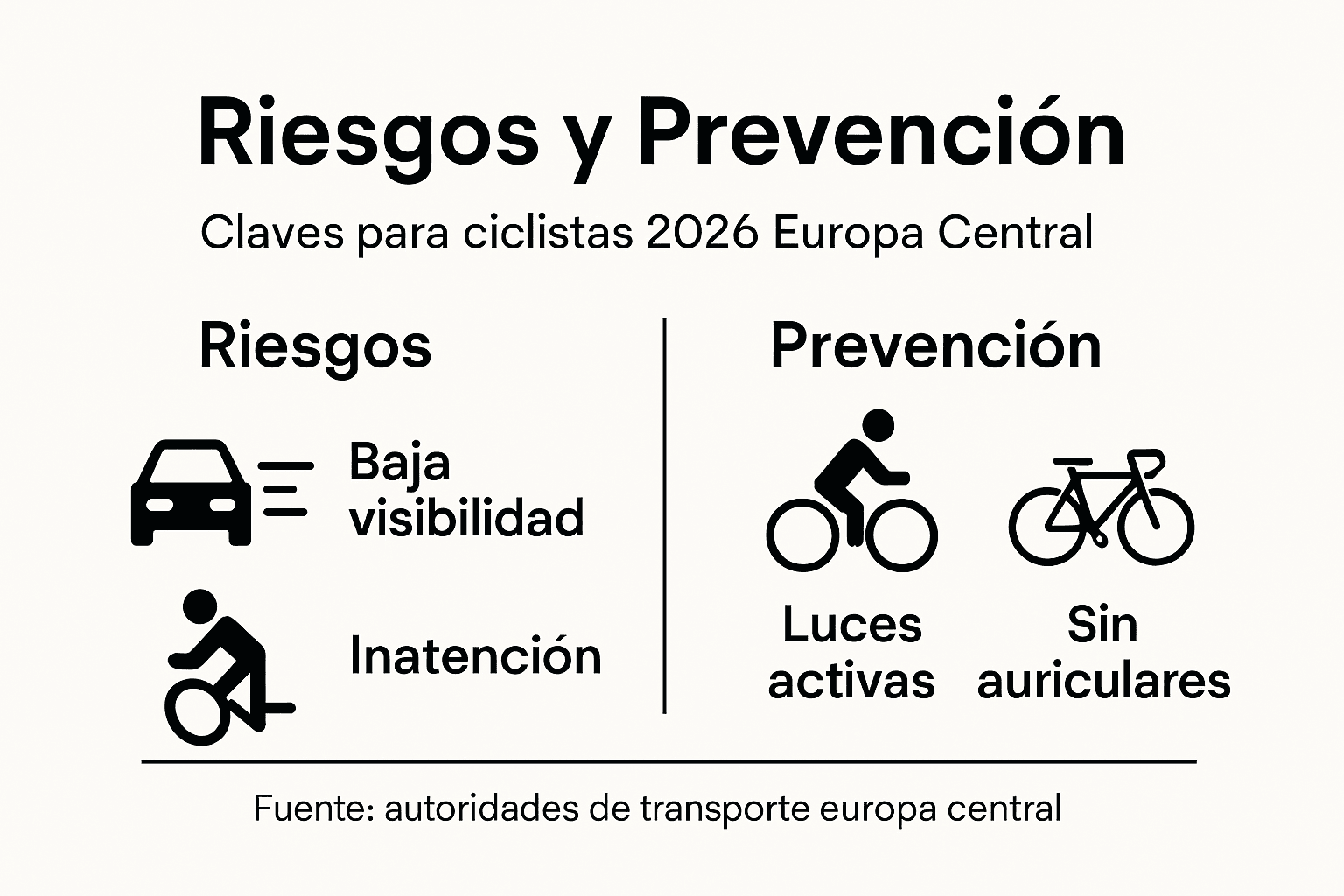 Guía visual sobre cómo pedalear seguro: principales riesgos para ciclistas y consejos prácticos para evitarlos