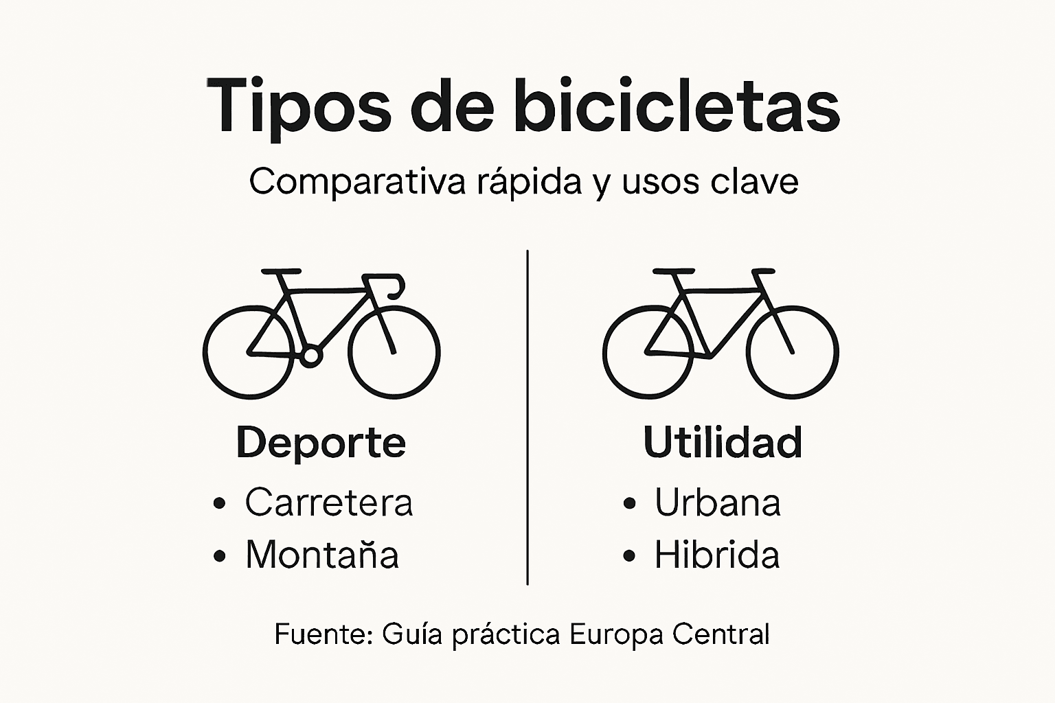 Guía visual para elegir el tipo de bicicleta que mejor se adapta a ti