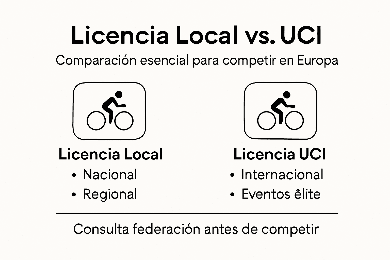 Infografía comparativa sobre las licencias ciclistas en Europa Central