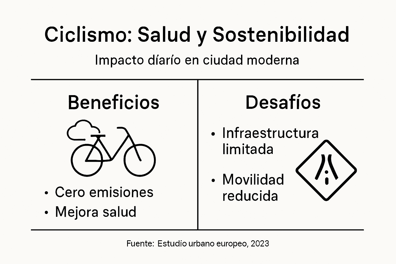 Infografía: ventajas y retos de la bicicleta como medio de transporte en la ciudad