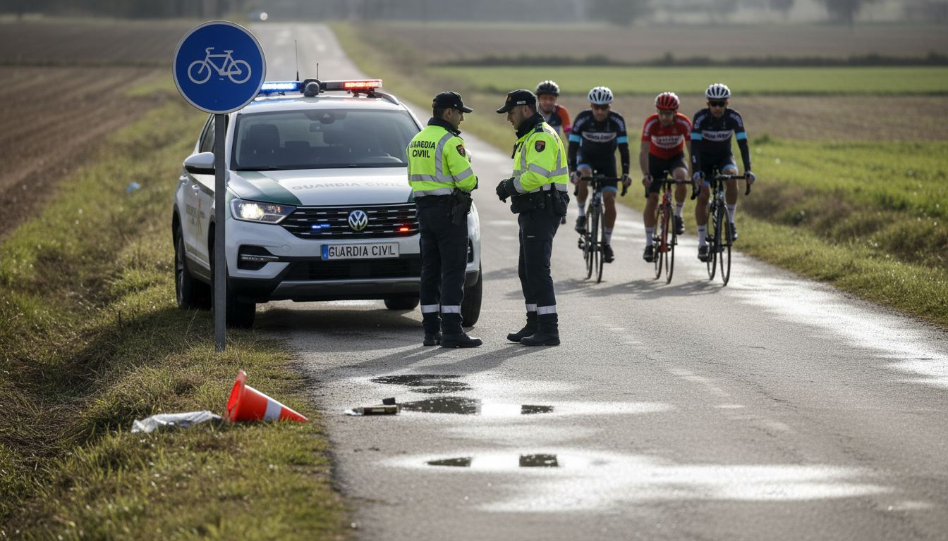 Agentes de la Guardia Civil vigilan el recorrido habitual de ciclistas