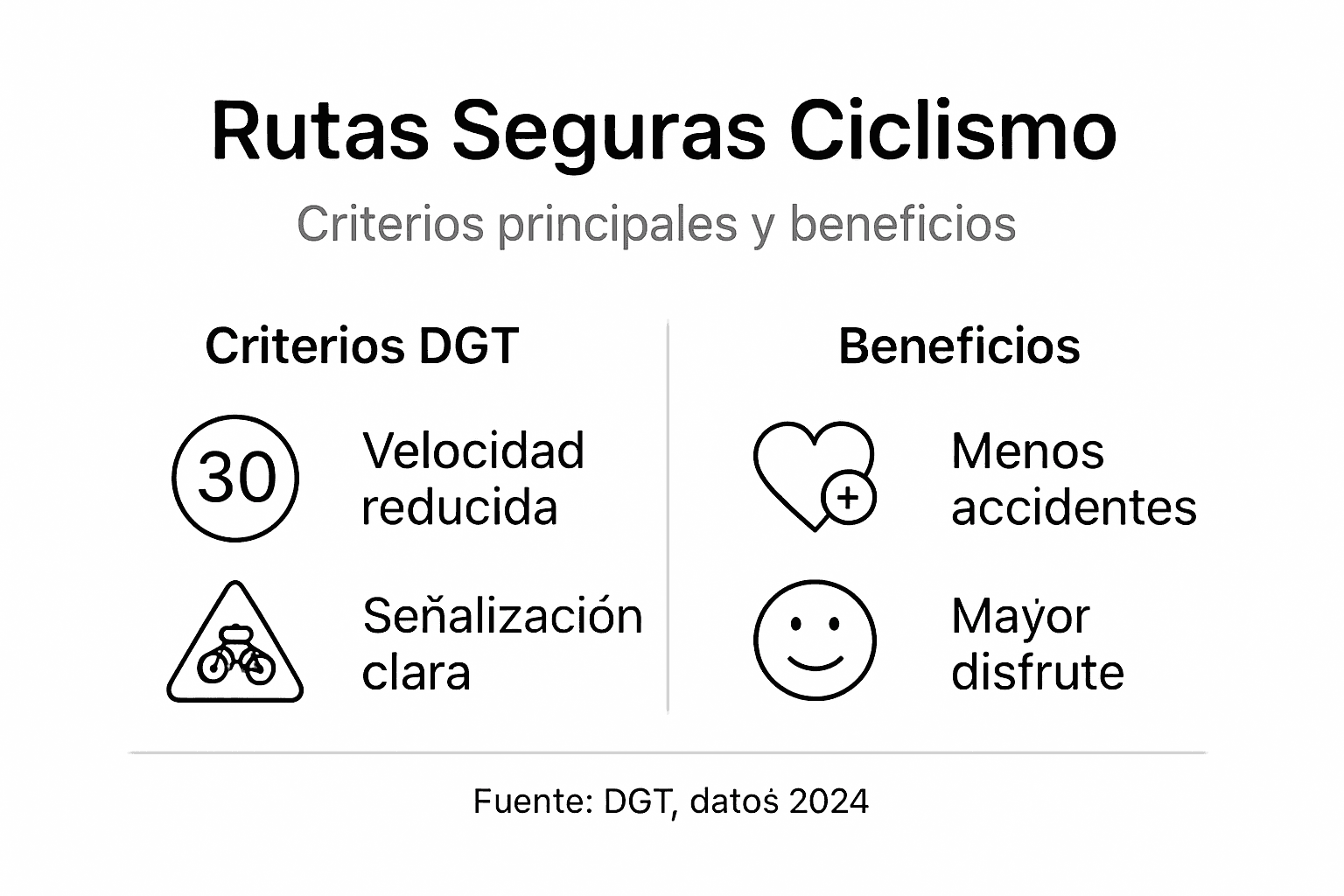 Infografía sobre criterios y ventajas de las rutas seguras