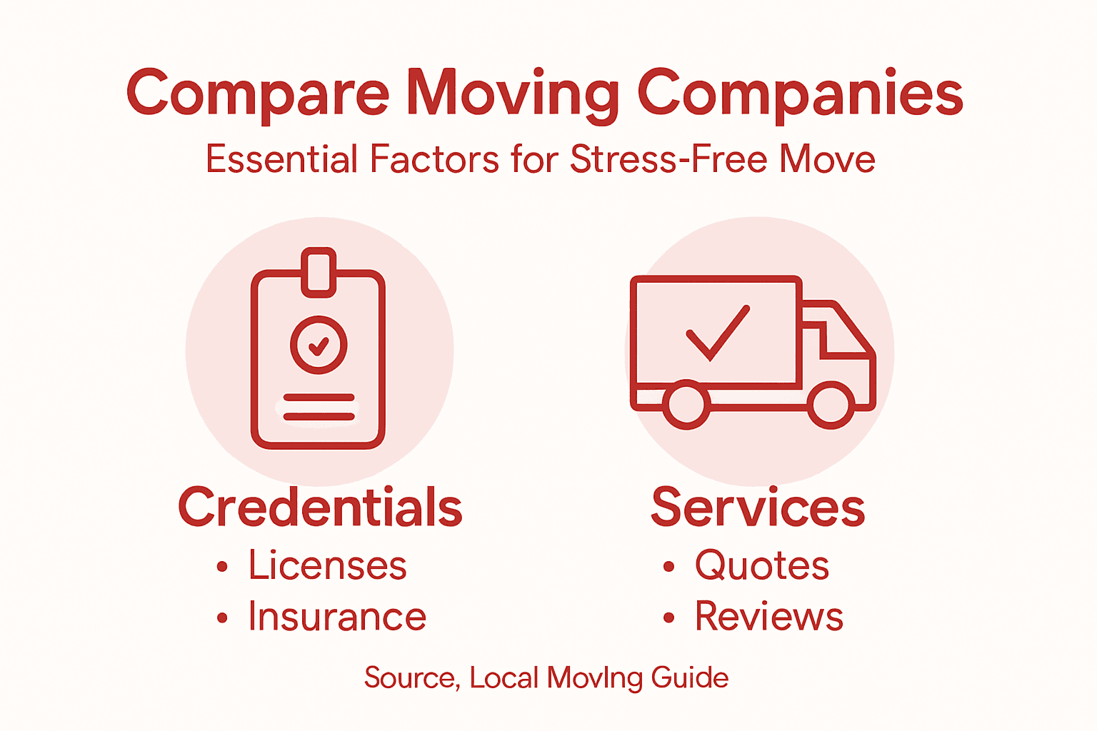 Infographic comparing moving company key factors