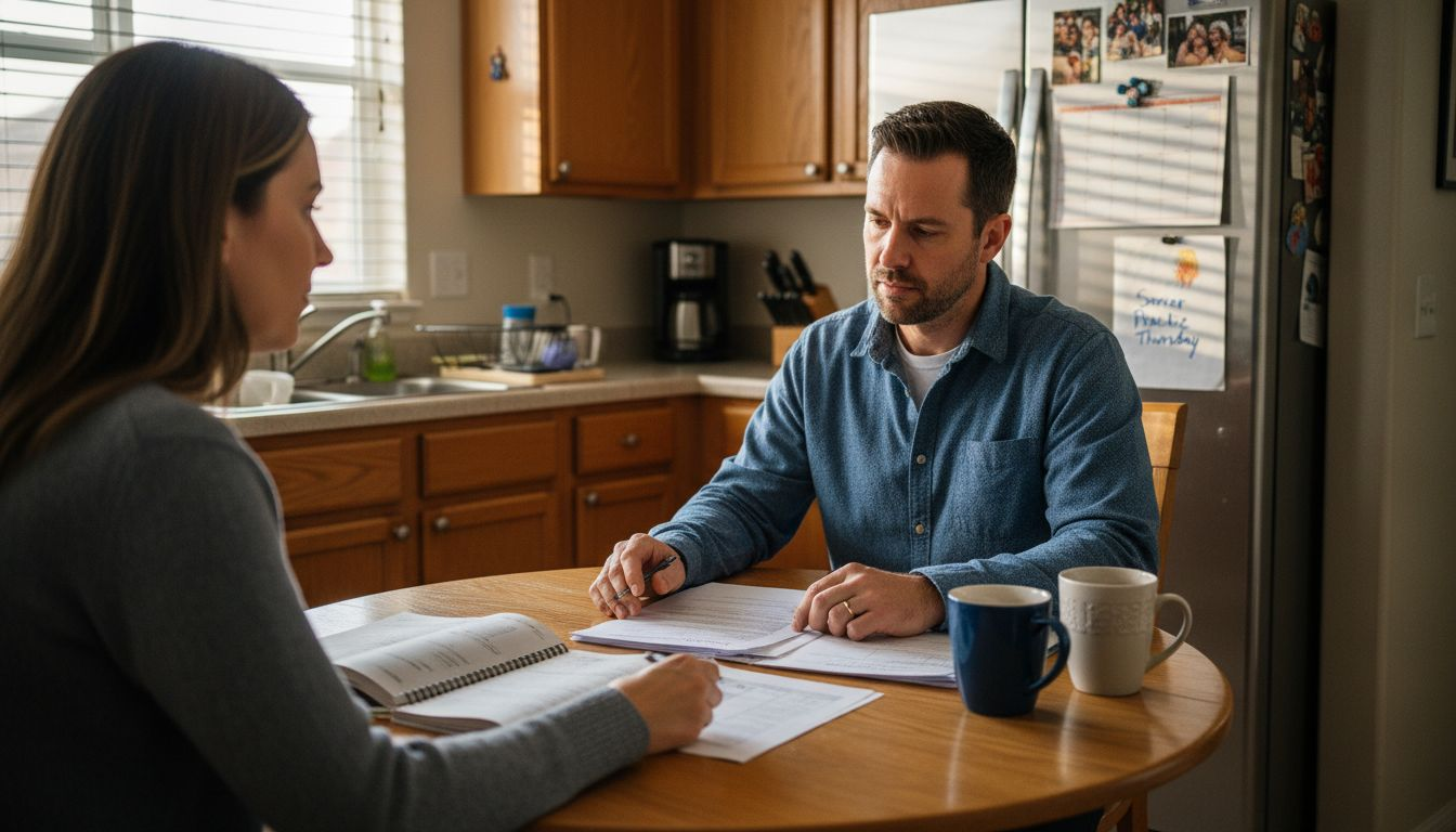 Parents discussing decision-making schedule
