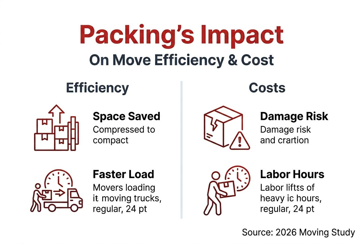 Infographic about packing improving efficiency and lowering cost