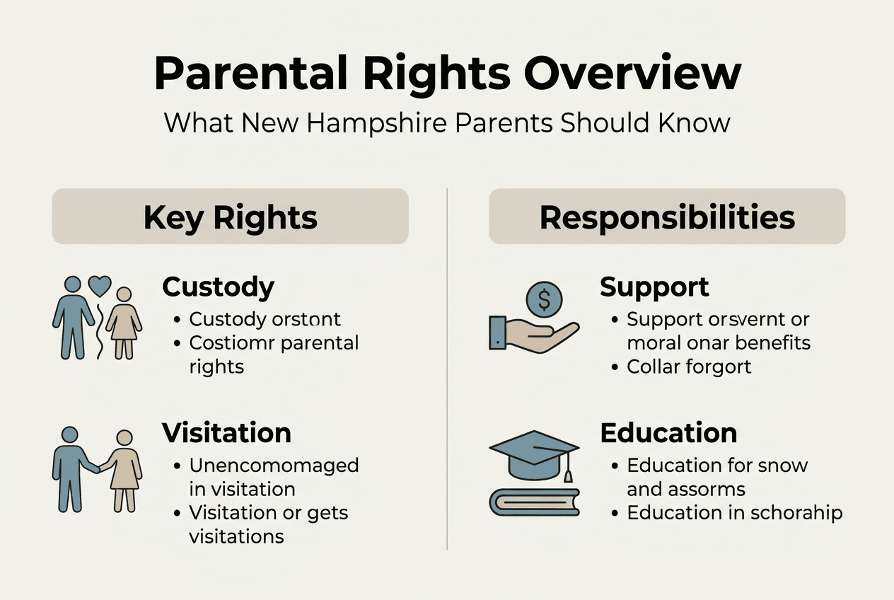 Infographic summarizing New Hampshire parental rights