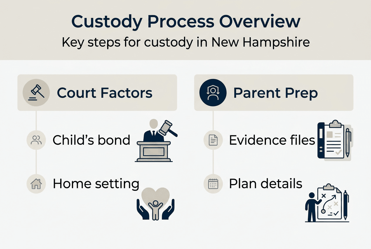 Infographic on New Hampshire child custody steps