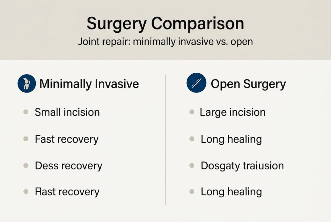 Infographic showing joint surgery comparison