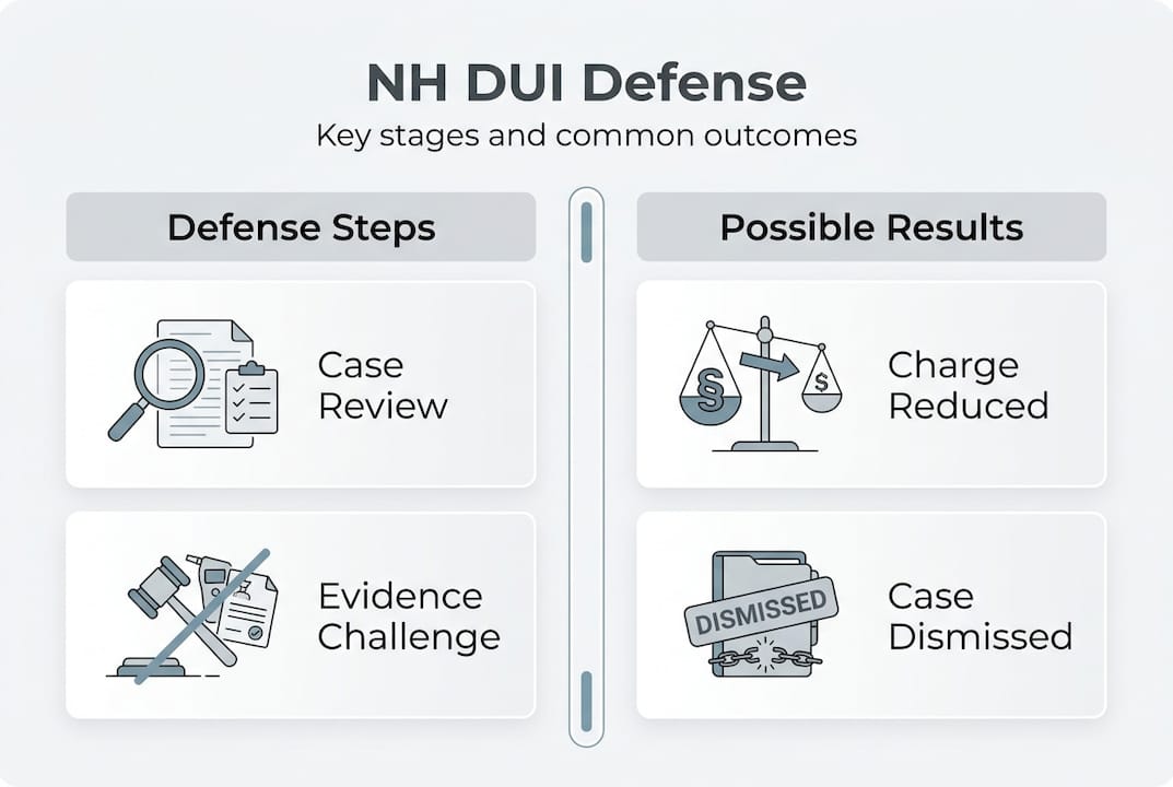 Infographic outline for New Hampshire DUI defense