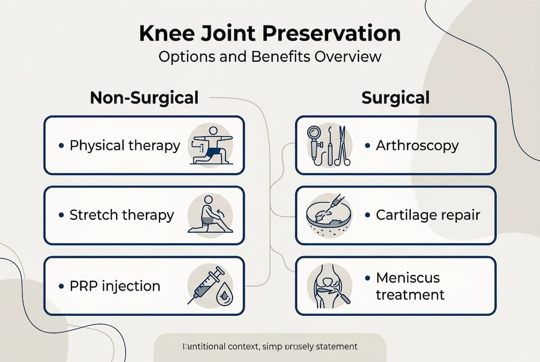 Infographic knee preservation options and benefits