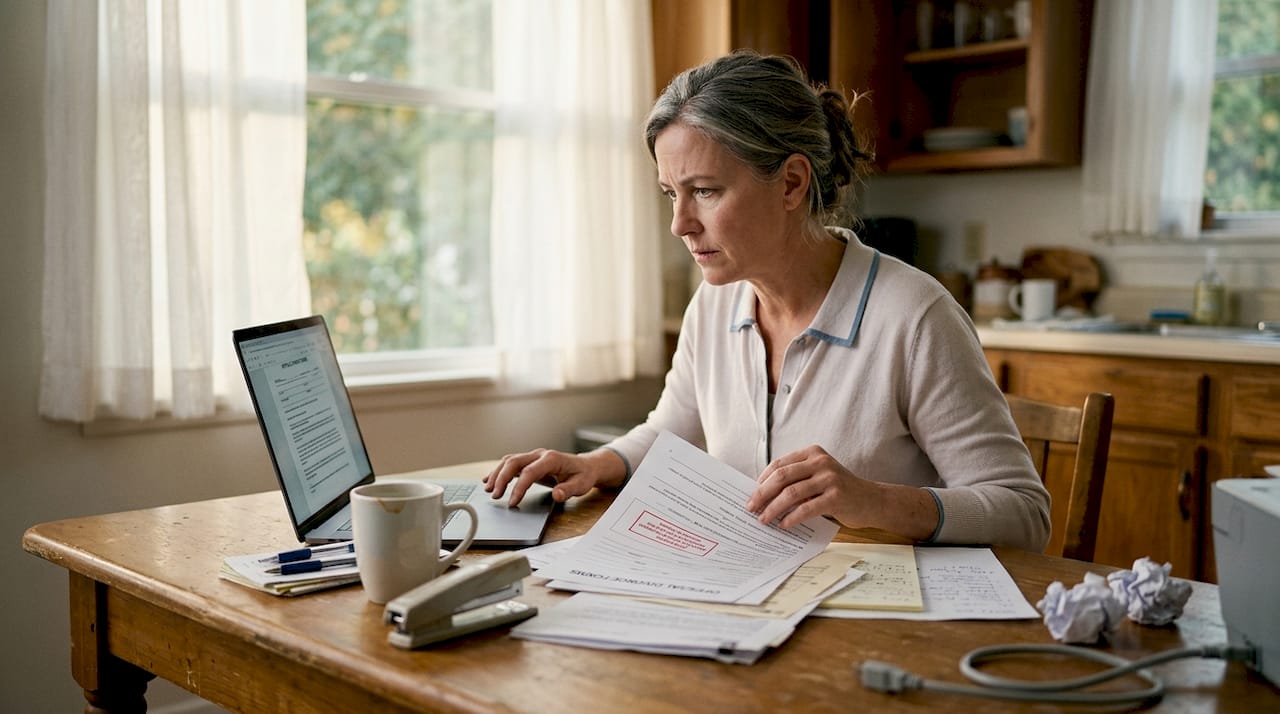 Person correcting divorce paperwork mistake