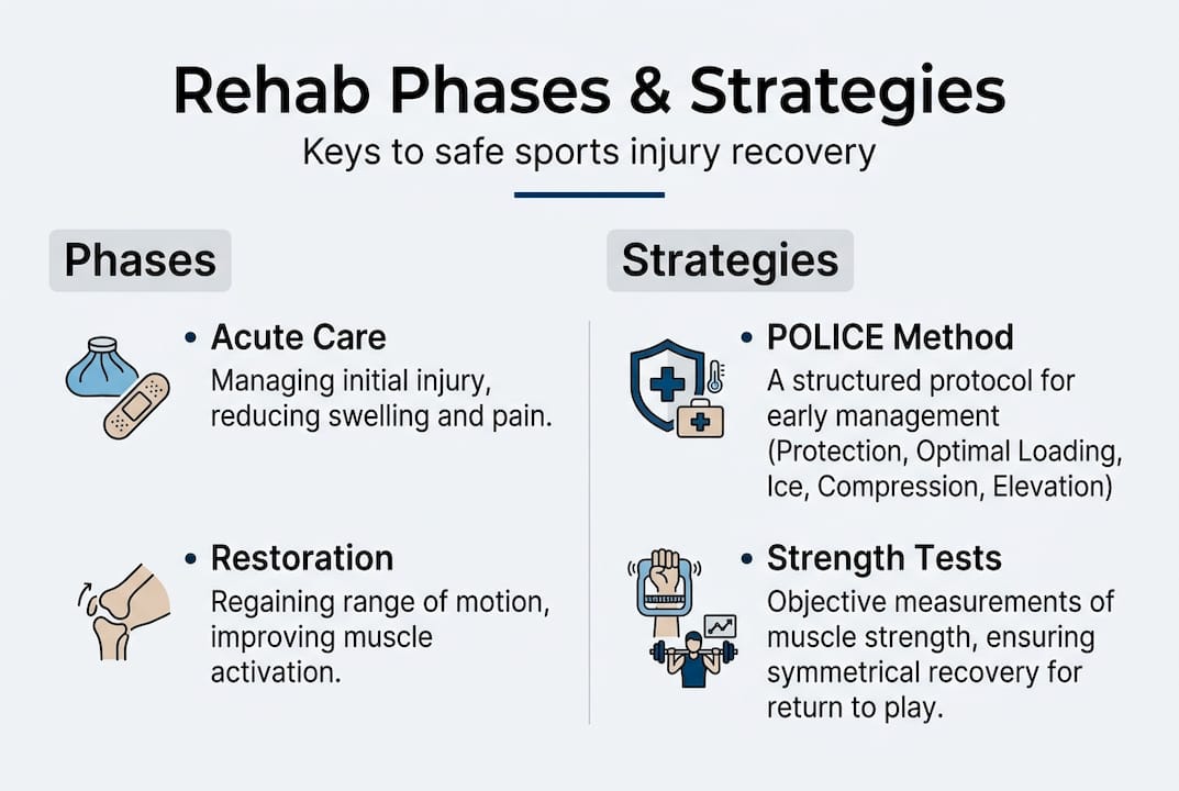 Infographic showing rehab phases and strategies