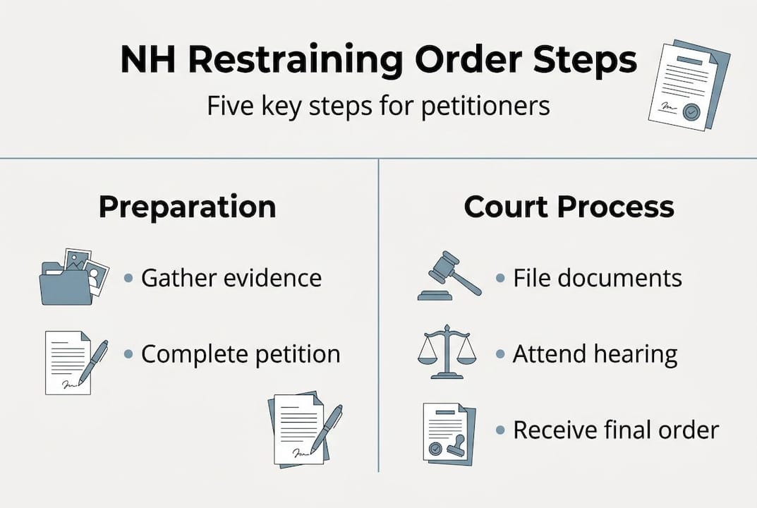 Infographic showing step-by-step restraining order process