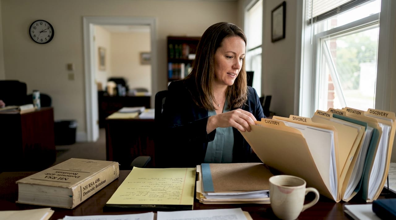 Attorney organizing New Hampshire custody documents
