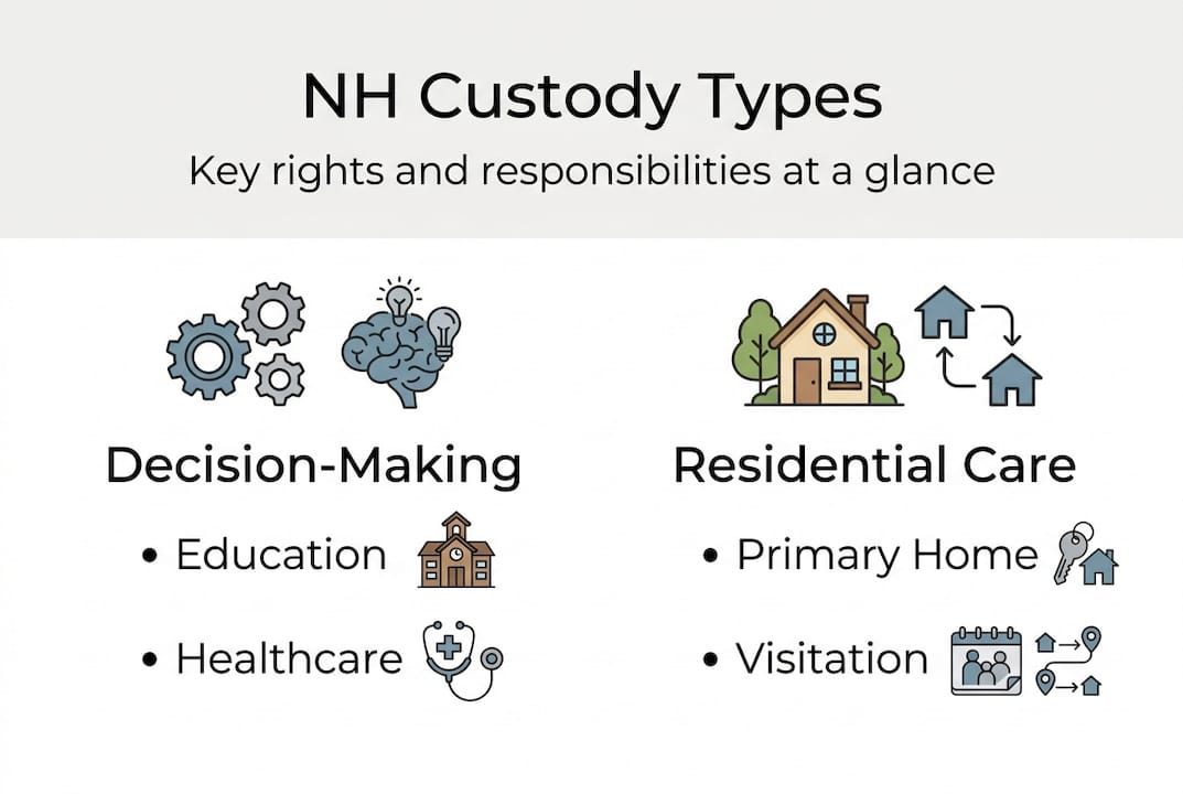 Infographic showing NH custody types overview
