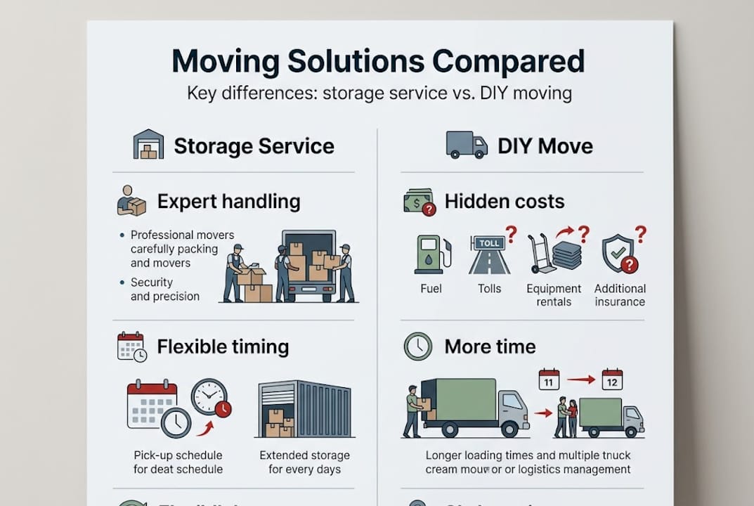 Infographic on moving storage and DIY differences