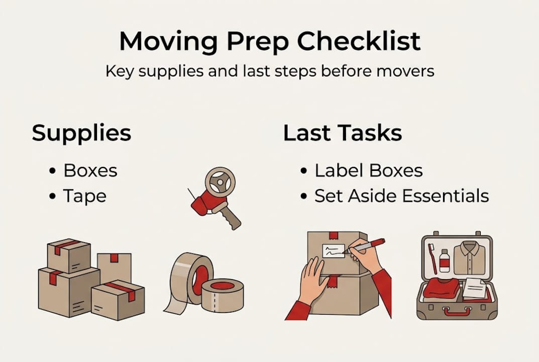 Infographic key moving prep checklist