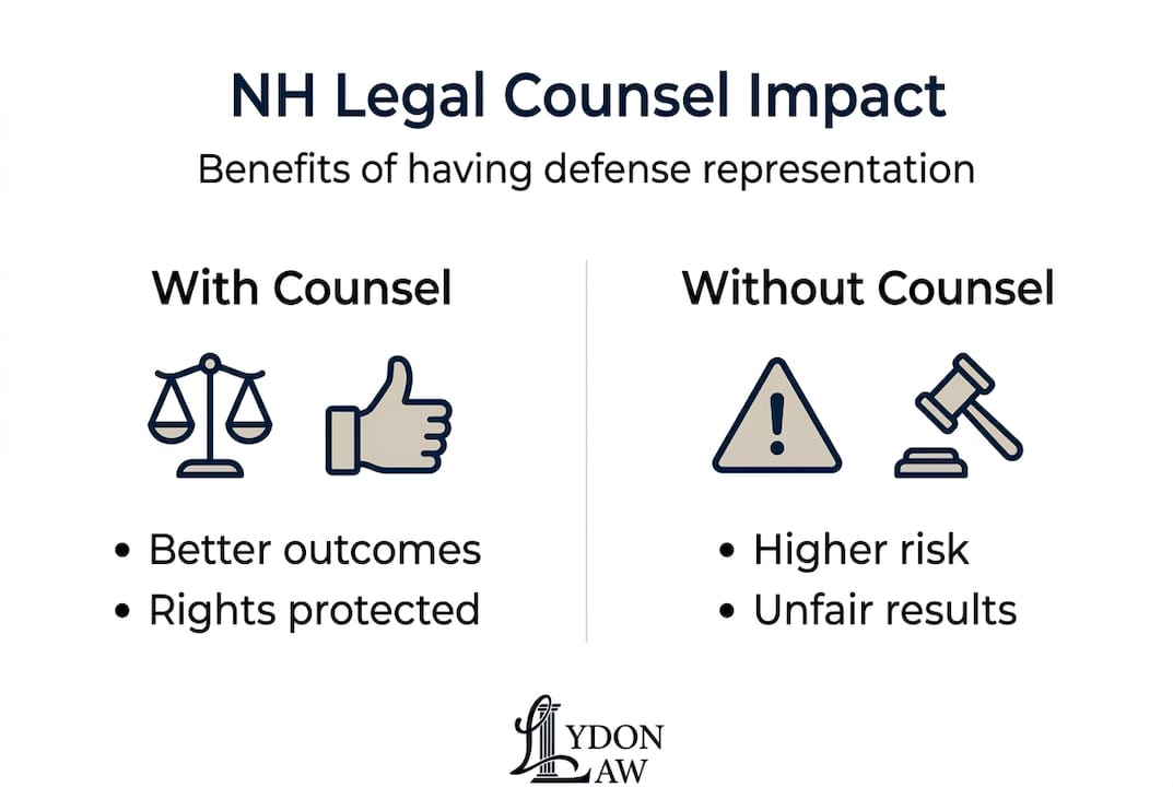 Infographic showing benefits of legal counsel in NH
