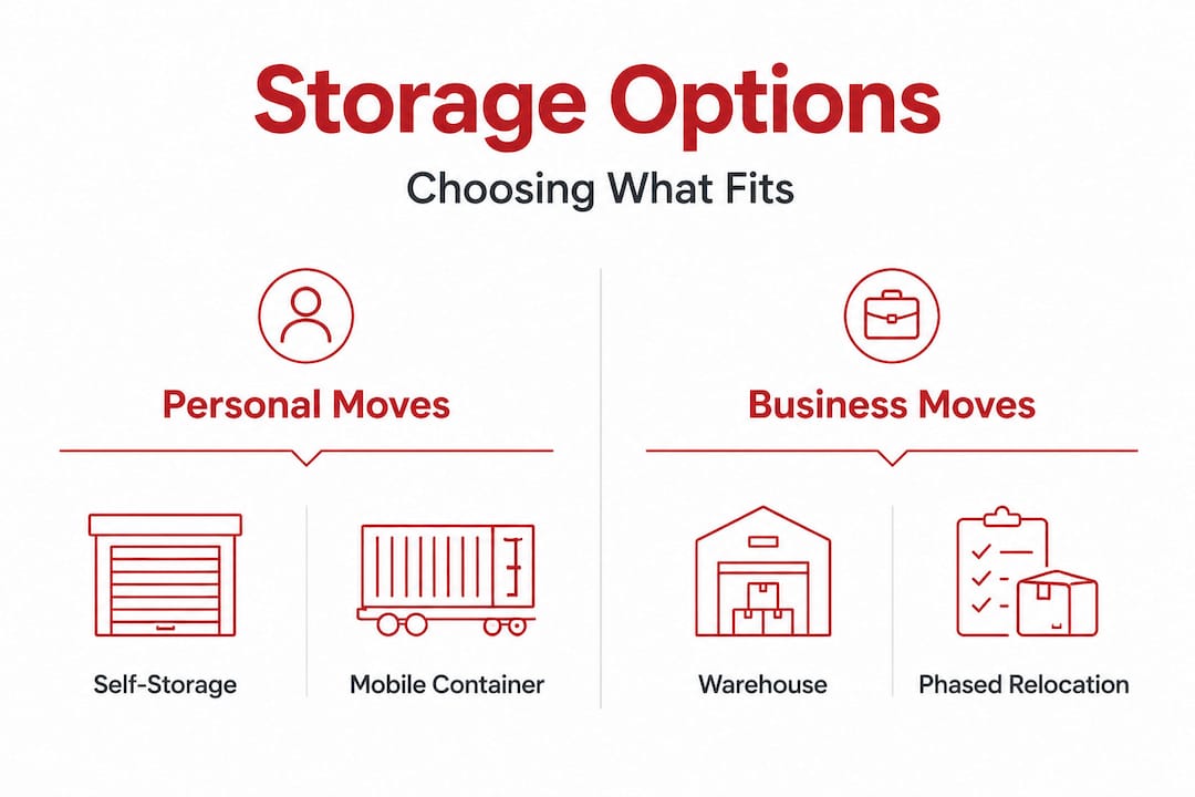 Infographic comparing storage options for moves