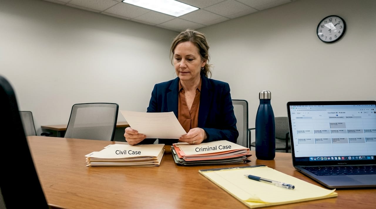 Sorting civil and criminal case documents