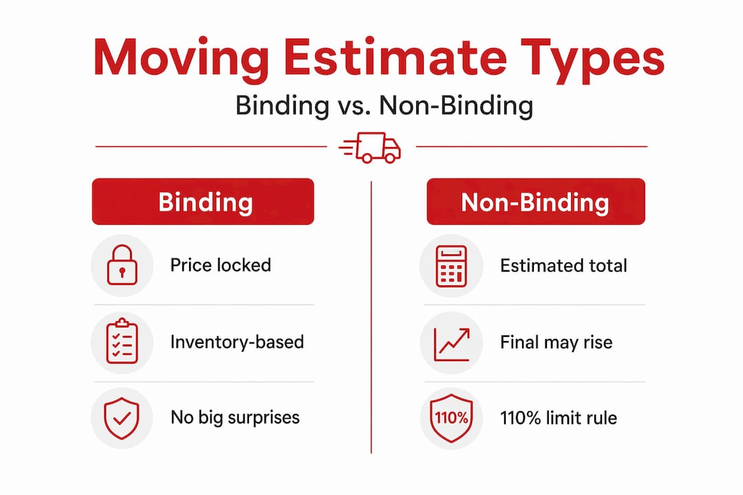 Infographic comparing binding and non-binding moving estimates