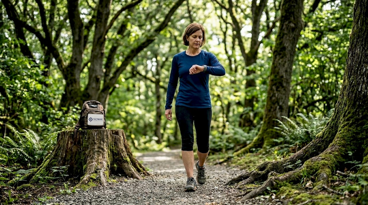 Woman walking with mild knee discomfort