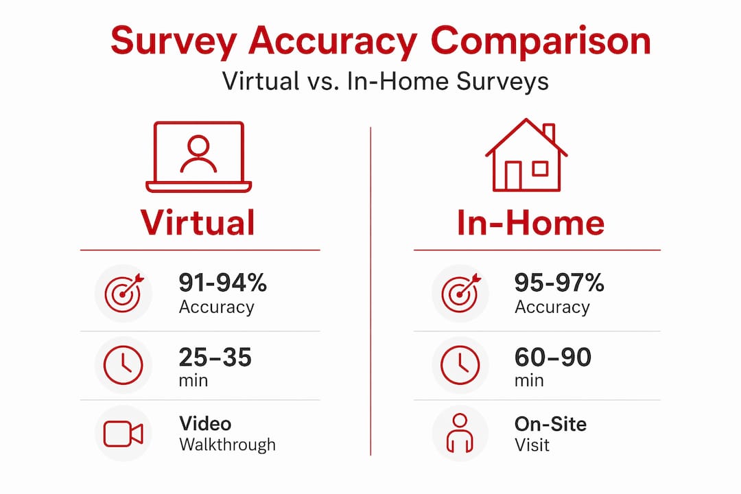 Infographic comparing virtual and in-home survey accuracy