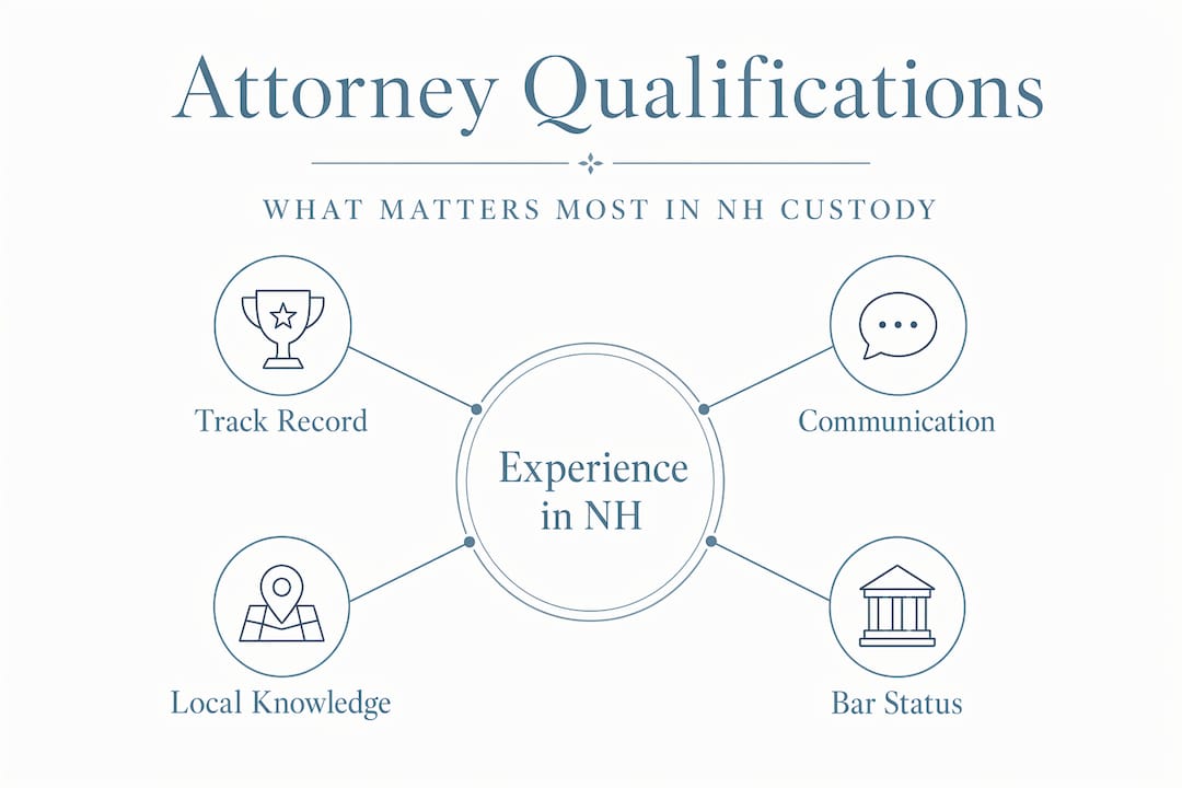 Infographic: hierarchy of NH custody attorney qualifications