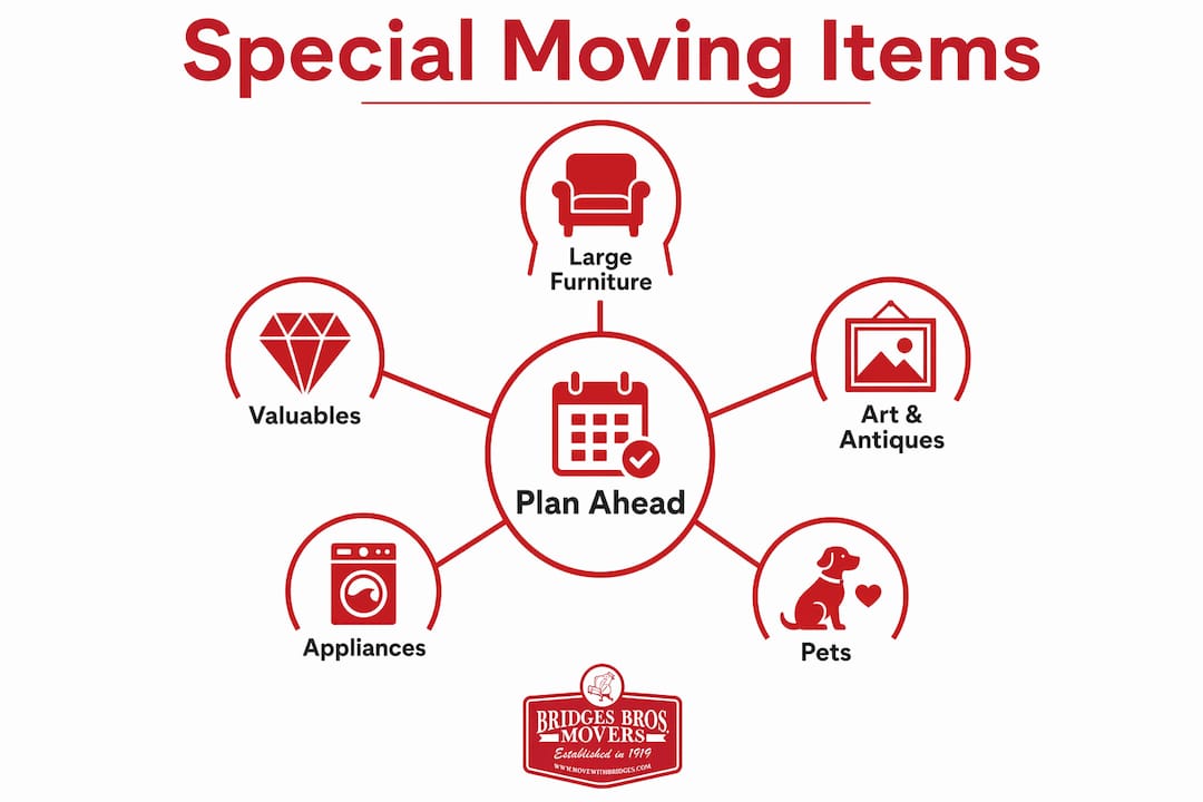 Hierarchy infographic on items needing special moving plans