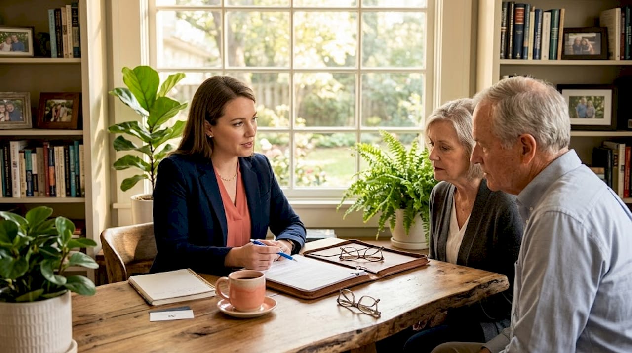 Attorney explains guardianship documents to clients