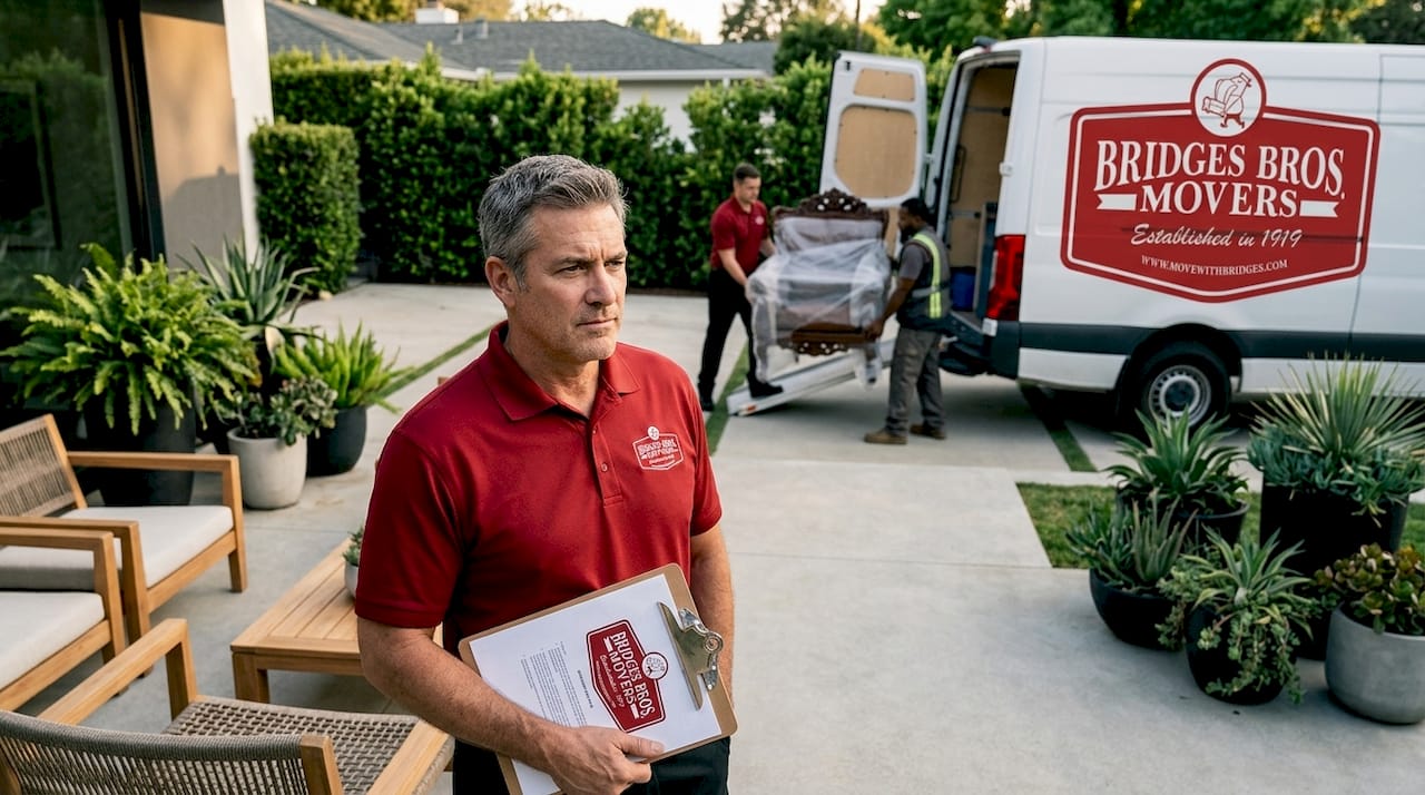 Owner overseeing careful moving process