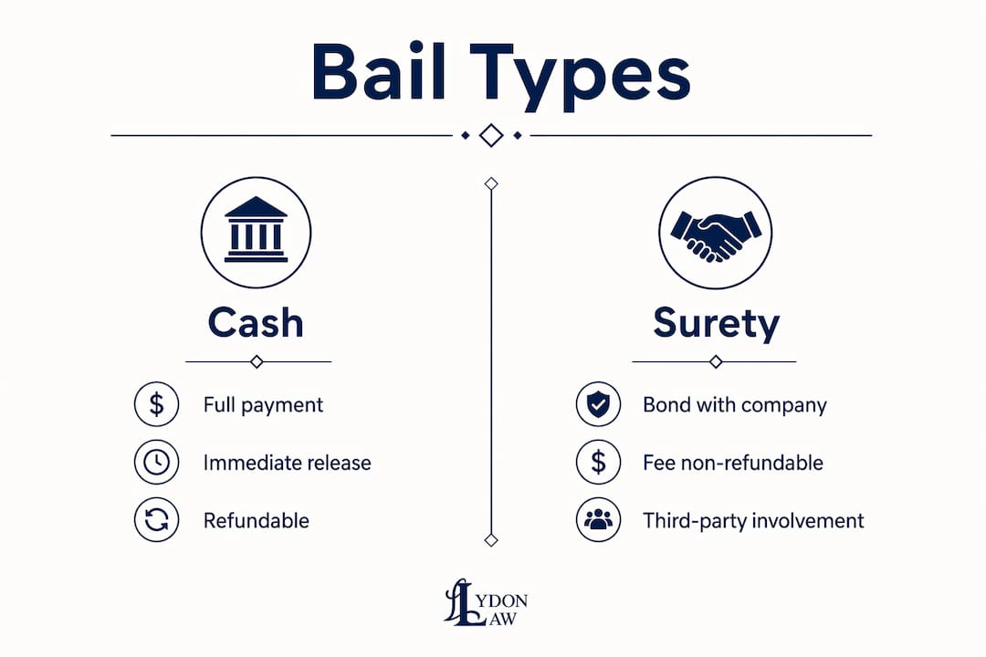 Infographic comparing types of bail in New Hampshire