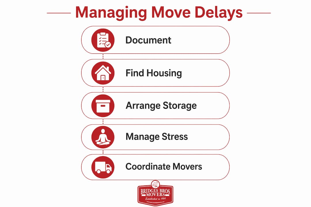 Infographic showing steps to manage move delays