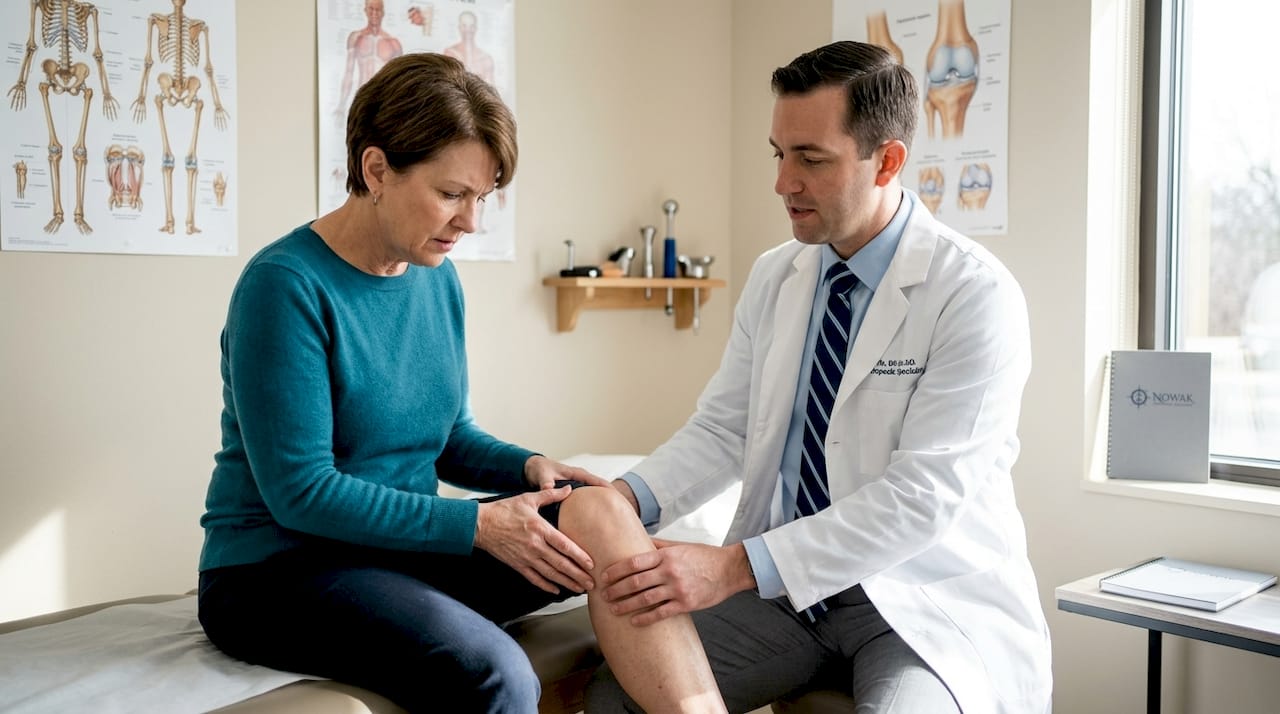 Orthopedic doctor assessing patient’s knee instability