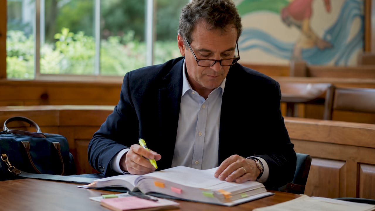 Local attorney studying courtroom procedures