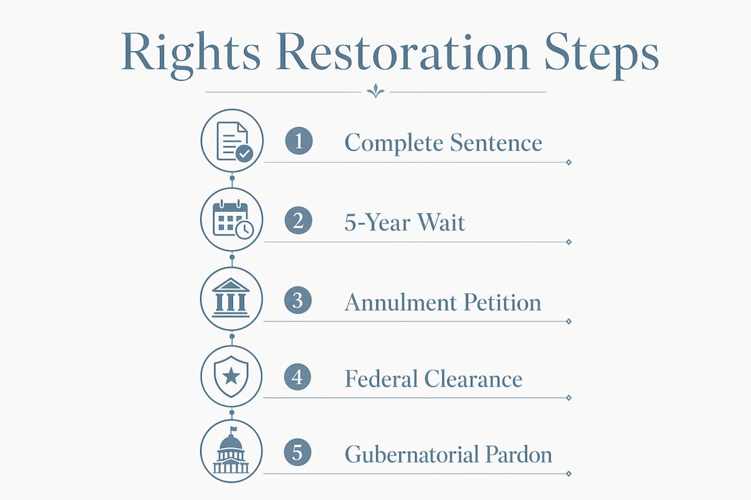 Infographic outlining New Hampshire firearm rights restoration steps