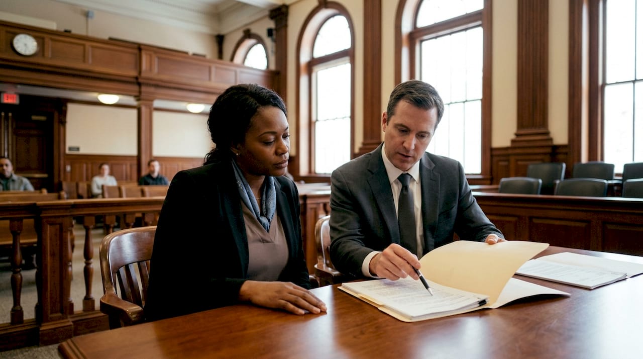 Felony court hearing in New Hampshire courtroom