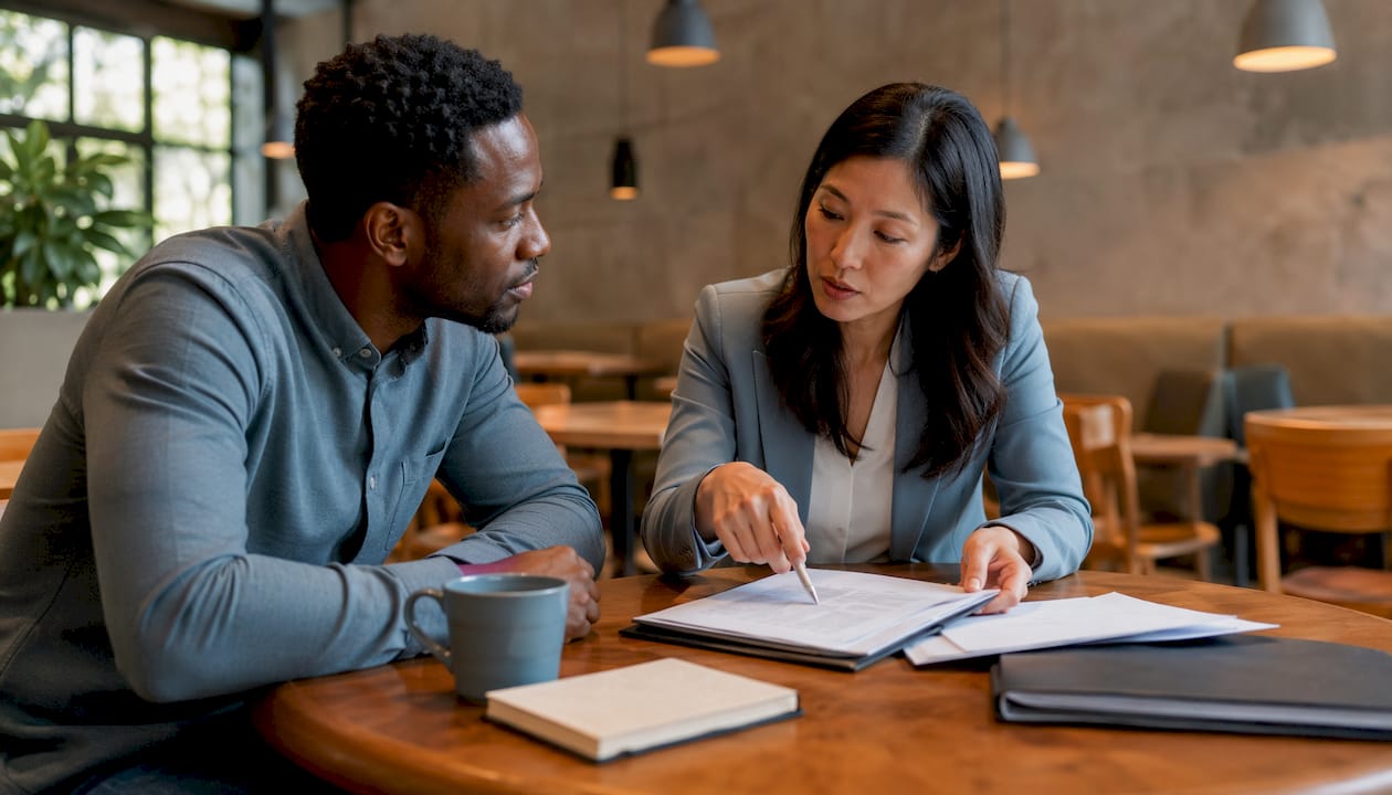 Client and lawyer discussing DWI defense strategy