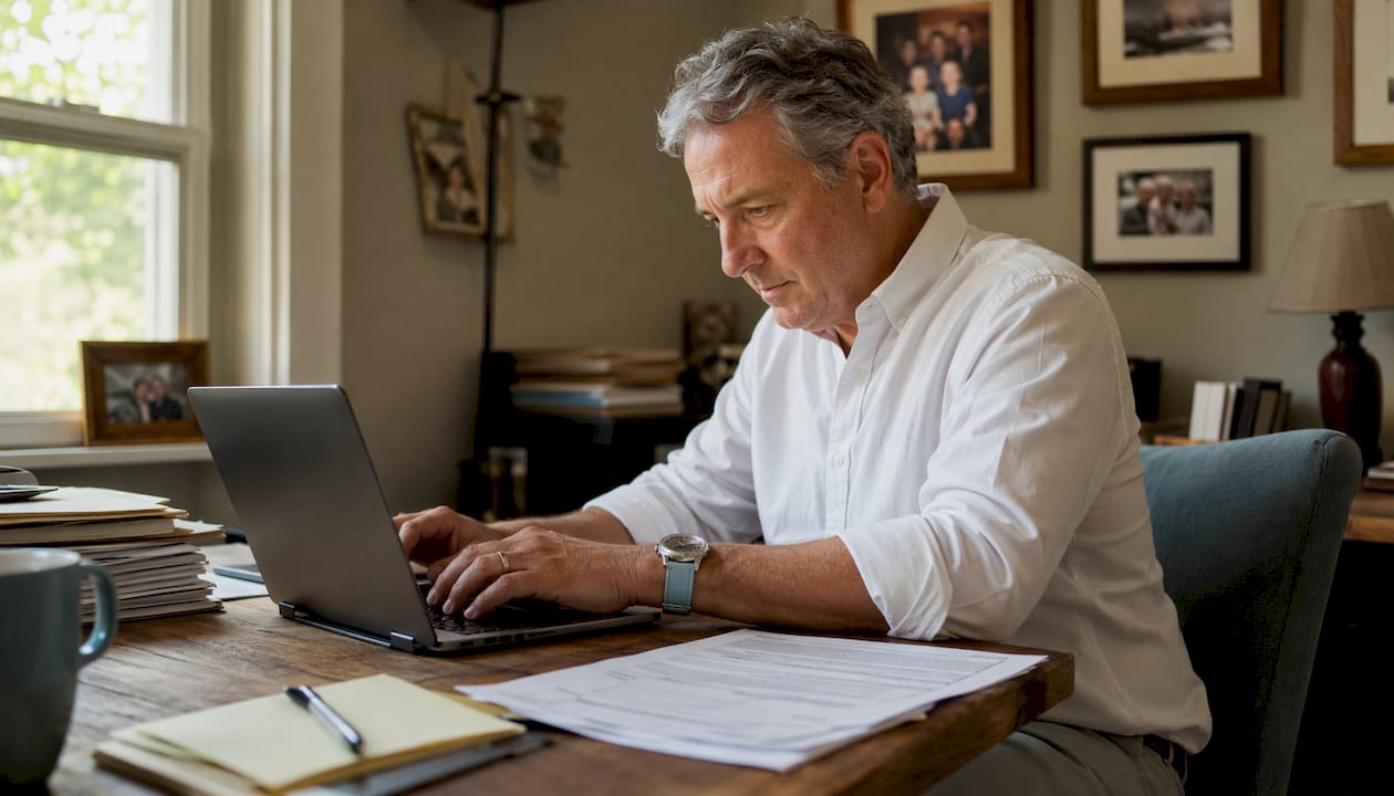 Accountant working on tax documents