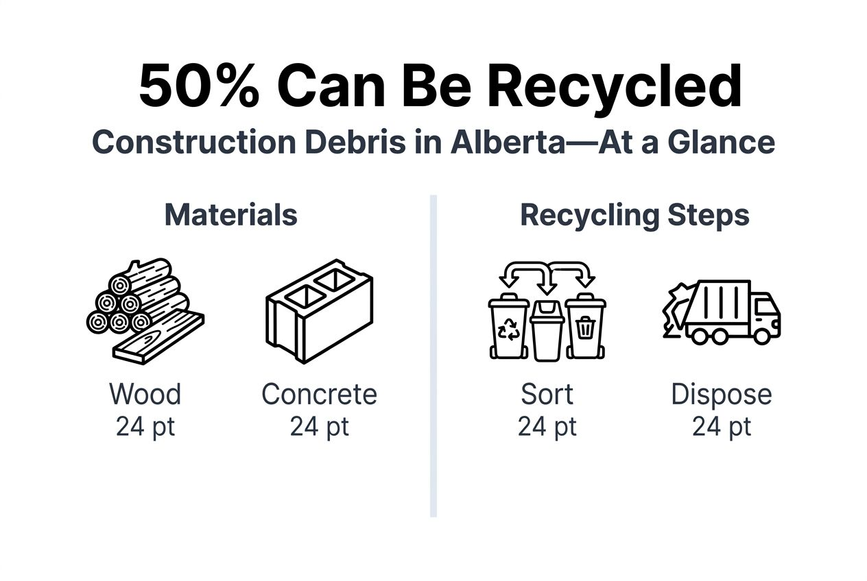 Infographic of recyclable construction debris materials
