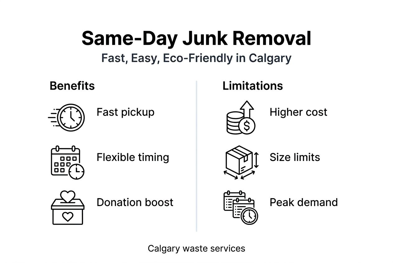 Infographic listing junk removal benefits and limits