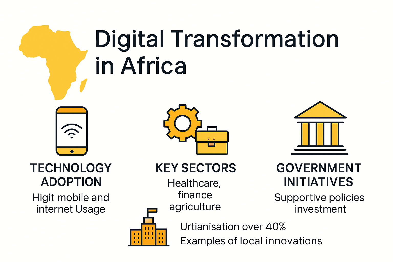 Infographic showing digital transformation trends in Africa