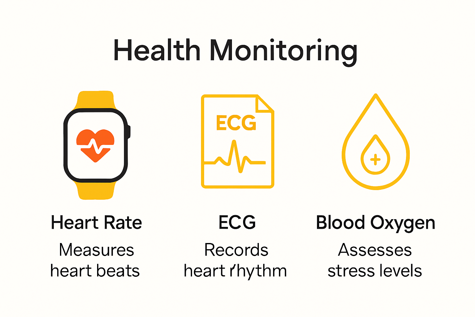 Apple Watch fitness tracker health sensors and data infographic