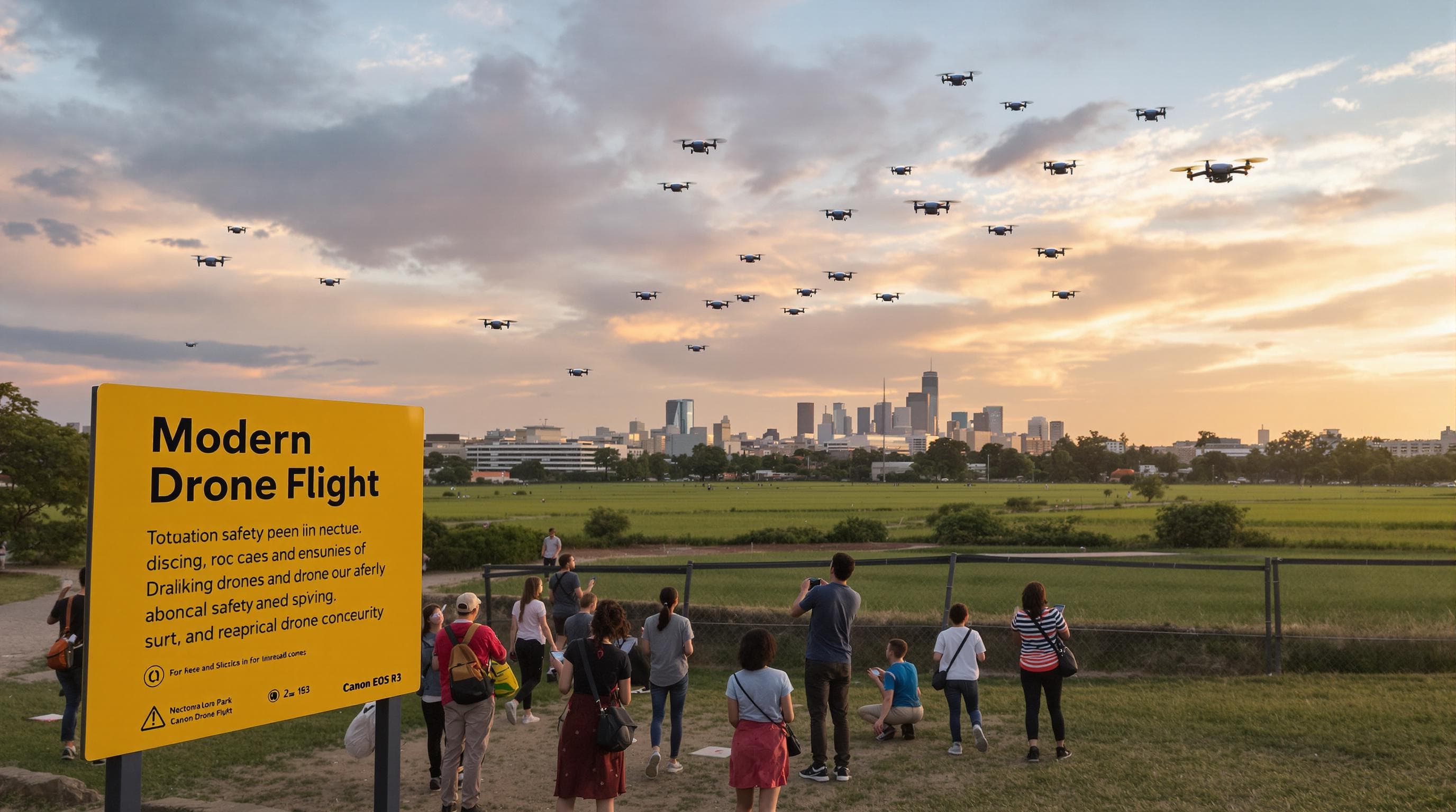 South Africans in park watching drones fly overhead