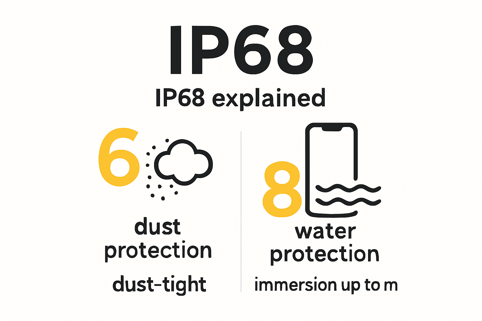 Visual explanation of IP68 rating and its levels